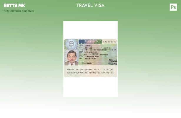 Шаблон за виза за Шпанија во модерен стил